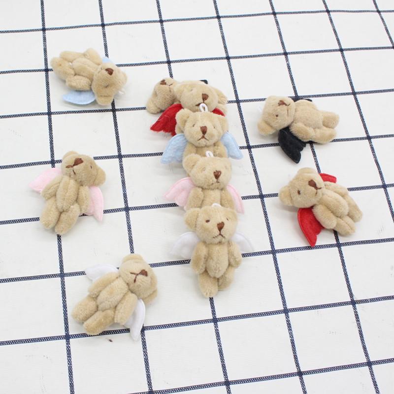 10 ks Nové Mini Kloubové Medvídci Plyšové Panenky 4,5 cm Kawaii Andělský Medvídek Králík Roztomilá Malá Medvídci Plyšové Hračky Pro Dívky DIY Klíčenka Přívěsek na Tašku
