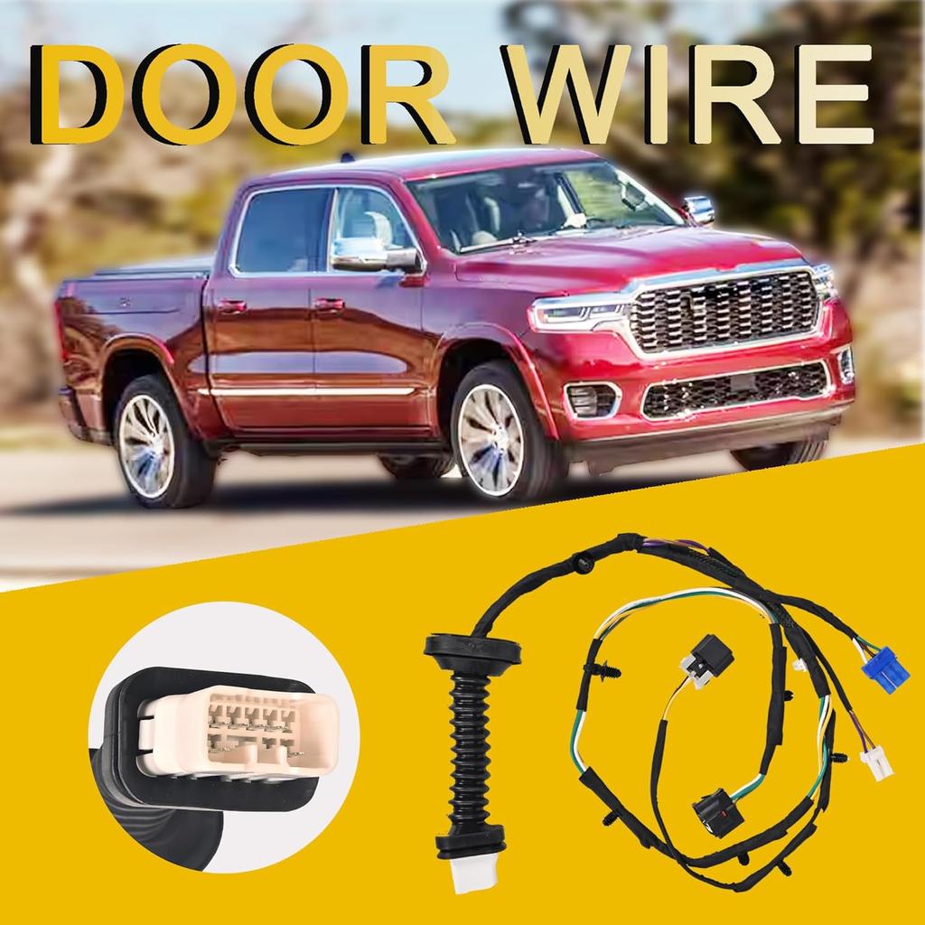 Rear Door Wiring Harness With Connector Wiring Harness Assembly Compatible With 2004-2010 Dodge Ram 1500 2500 3500 4500 5500 Replacement For