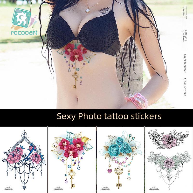 Naklejka tatuażowa wodoodporna Rekalong Goddess Floral na ramię i klatkę piersiową