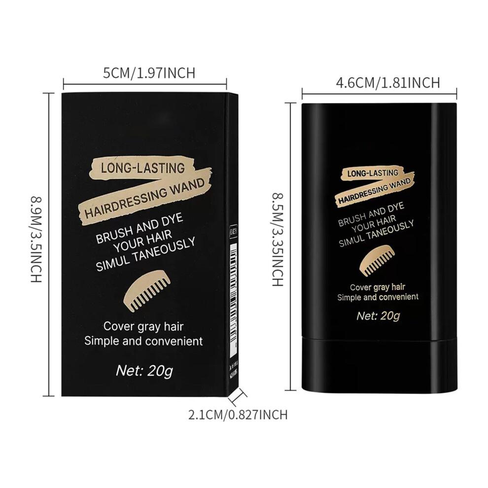 Hair Dye Stick with Comb Waterproof Gray Hair Root Touch Up 2in1 Quick Coverage Brown
