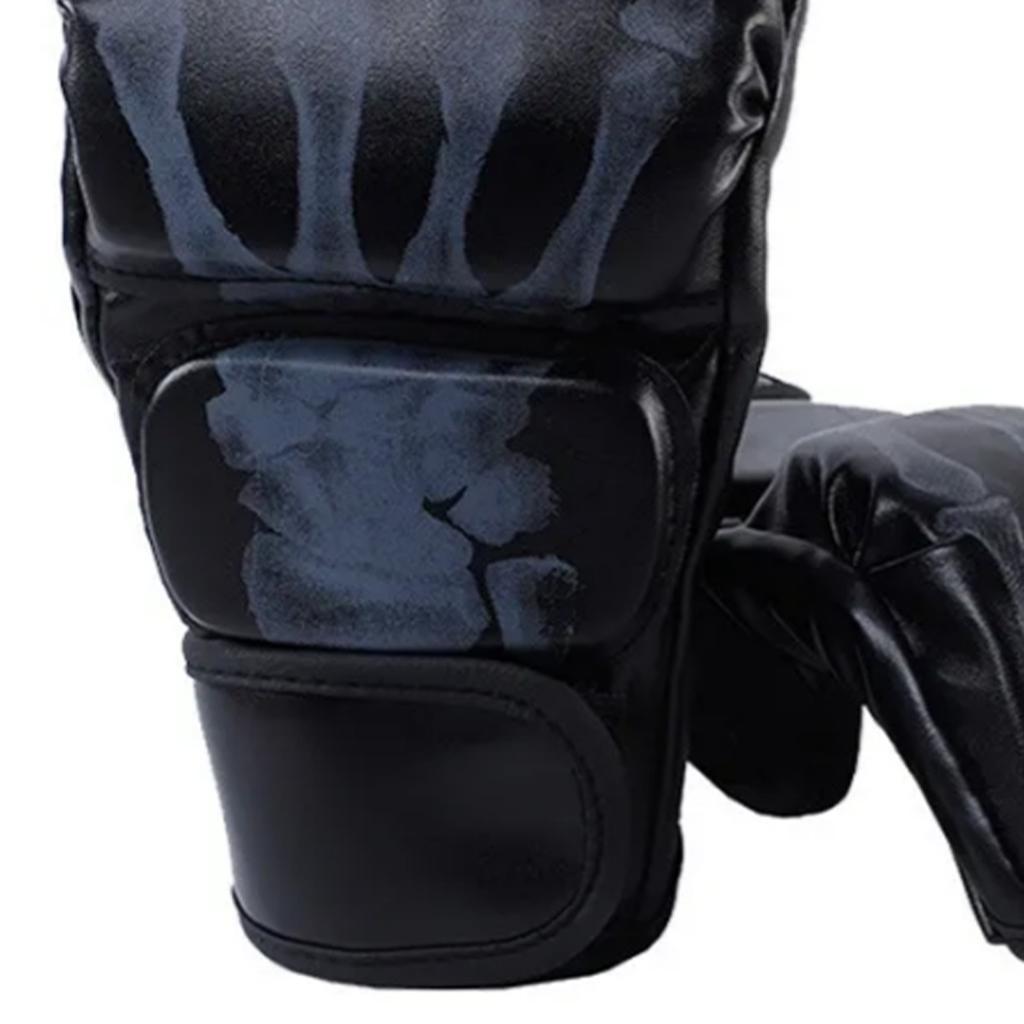 Boxing Gloves Unisex Adult Half Finger Taekwondo Protective Clothing for MMA Combat Training Black