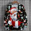 Funny Santa Claus 3D Print Pullovers Men's Women's Fashion Christmas Autumn Winter Oversized Casual Sports Loose Comfortable Versatile Pullover