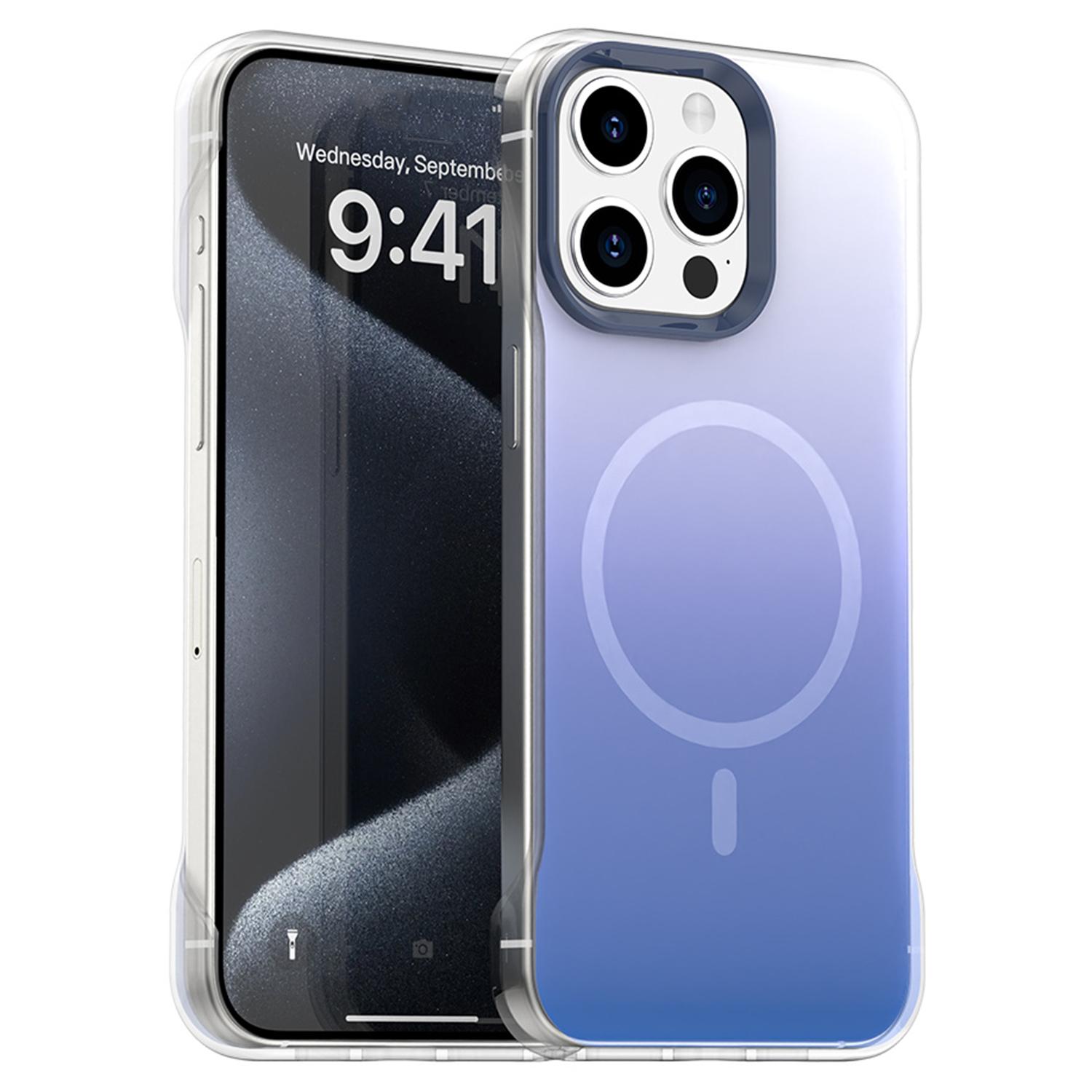 

For iPhone 14 Pro Max Case Compatible with MagSafe Frameless TPU PC Phone Back Cover Blue