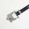Cool Blingbling Rhinestones Belt for Women Western Cowgirl Styles with Punk PU Leather Designs Sequins for Various Event