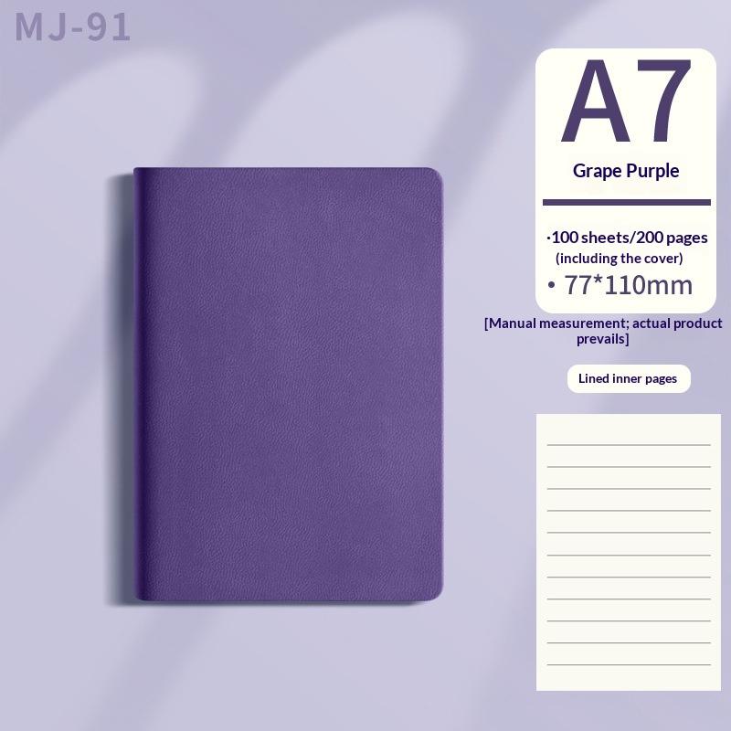 Pocket Journal Mini PU Leather Notebook 100 Sheets with Elastic Band for Teenager Diary Recording