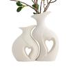 2 Pieces Heart Shaped Ceramic Vase Modern Vases Weddings Decorative Vase Home Decor For Bedroom Living Dining Room