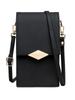 Women's 2023 Korean-inspired Shoulder Bag, Small, Fresh Design, Vertical, Large Capacity, Diamond-shaped Buckle, Black, Length 20cm