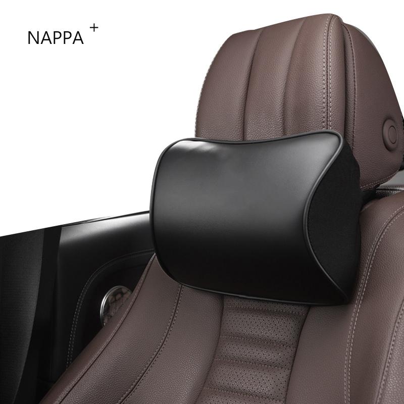 Premium NAPPA Badge Leather Car Neck Pillow For BMW F30 F31 F32 F34 F20 F21 F07 F10 Backrest Support Cushion Headrest Auto Parts