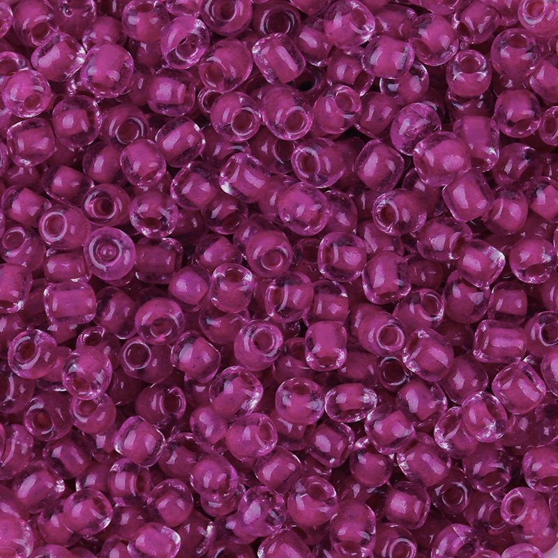 4mm Transparent Dyed Core Glass Seed Beads for DIY Bracelets, 450g Bag