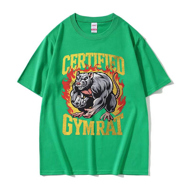 Certified Gym Rat Funny Capybara Meme T Shirts Mens Vintage Fashion ONeck Weightlifting Short Sleeve Tshirt Unisex Streetwear