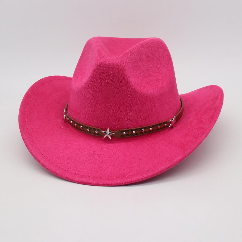 Jazz Hat Woolen Top Hat Fried Street British Style Cowboy Hat Internet Celebrity Wide Brim Concave Simple Styling Lady