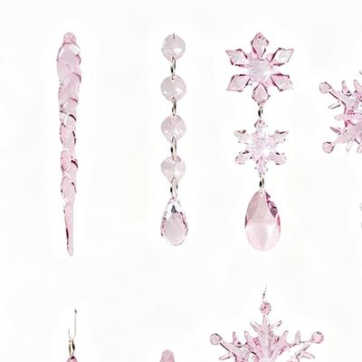 Icicle Ornaments For Christmas Tree 10-Piece Christmas Decor Party Supplies Winter Holiday Snowflake Drop Ornaments For