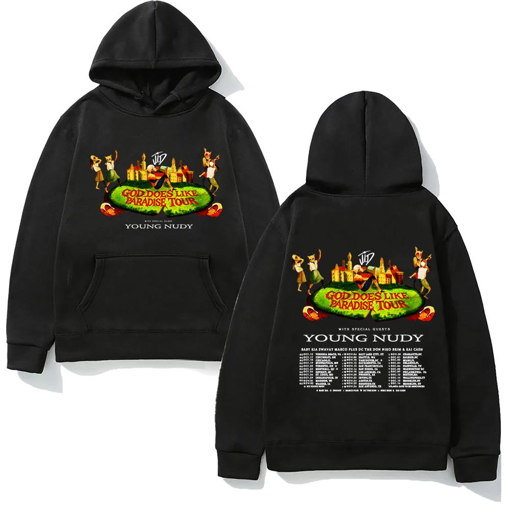 J.I.D-GOD DOES LKE PARADISE TOUR2026 Hoody for Autumn/Winter High Quality Comfortable Pullovers Fleece Clothes