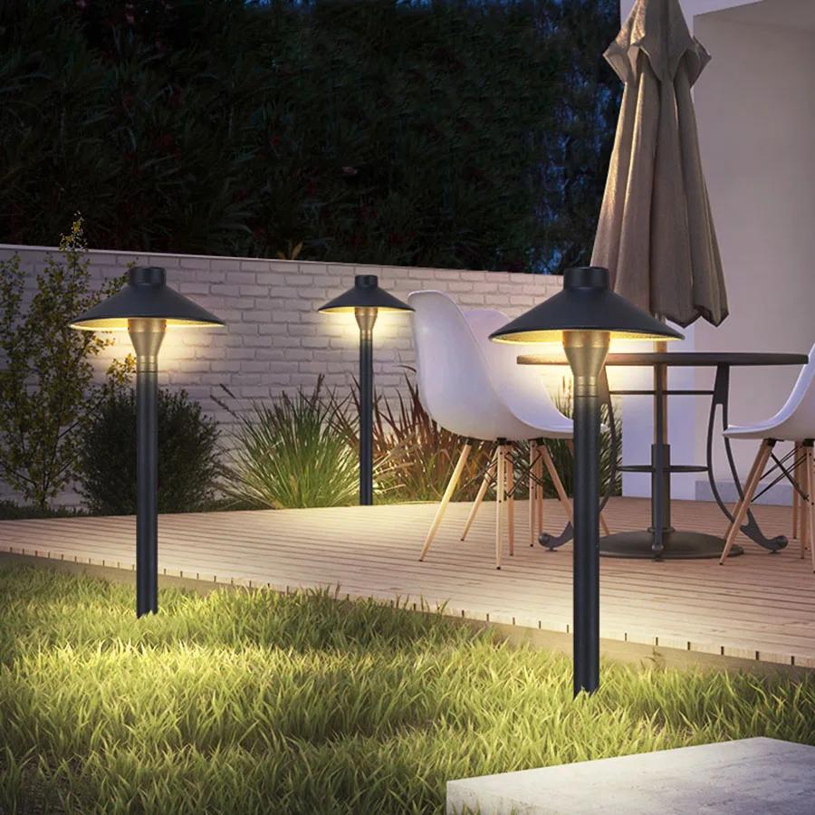 5W Outdoor LED Landscape Path Light Waterproof Garden Bollard Light With Ground Stake External Lawn Grassland Pillar Light