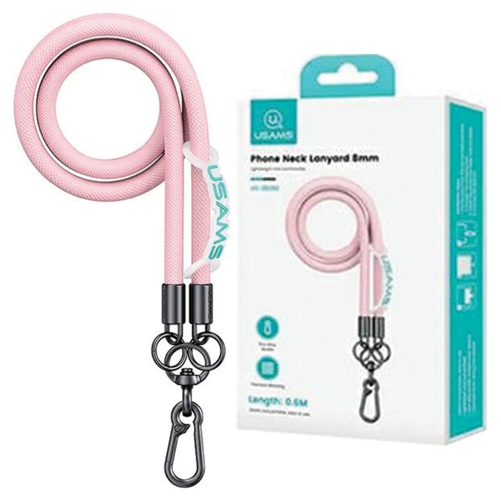 Usams Uniwersalna Smycz Do Telefonu 1,2Mróżowy/Pink Zb282Gs03 (Us-Zb282)