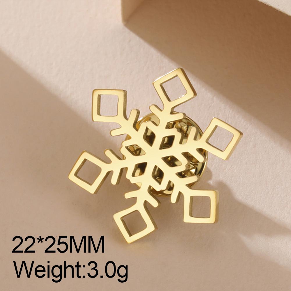 Dawapara Christmas Snowflake Brooch Snowflower Lapel Pin Stainless Steel Jewelry Winter Accessories Christmas Present