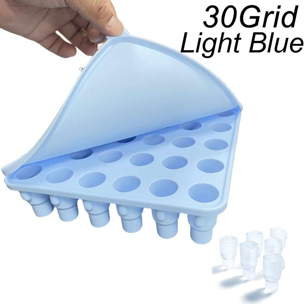 2/3/4/30 Grid Ice Cube Tray Mold for Tumbler Stanley Cup Silicone Cylinder Ice Cube Maker Mold with Lid For 20oz 30oz 40oz