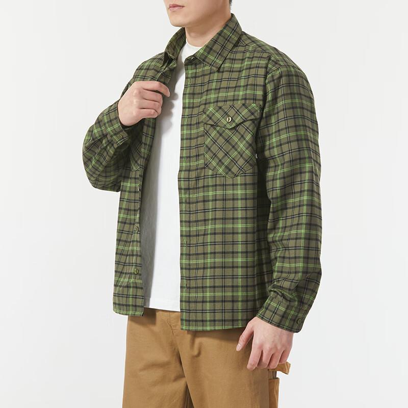 Nike SS24 Checkered Running Fitness Training Outdoor Fashion Casual Breathable Long Sleeve Shirt Men Shirts Green FN2568-222