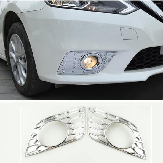 Front Fog Light Cover Trim 2pcs For 2016 2017 2018 Nissan Sentra