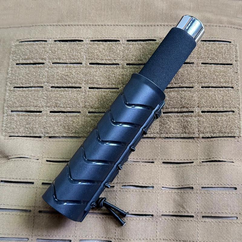 MOLLE-Compatible 360° Rotating Quick Draw Sheath for Baton, Tactical Flashlight, and Spray – Rubber Band Style