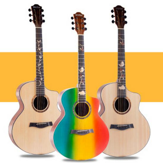 Rucsac pentru chitară de 41 de inch, impermeabil și căptușit - Pânză Oxford, Geantă pentru instrument folk cu bretele duble îngroșate pentru studenți