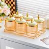ZISIZ Golden Round Grain Storage Jar Set