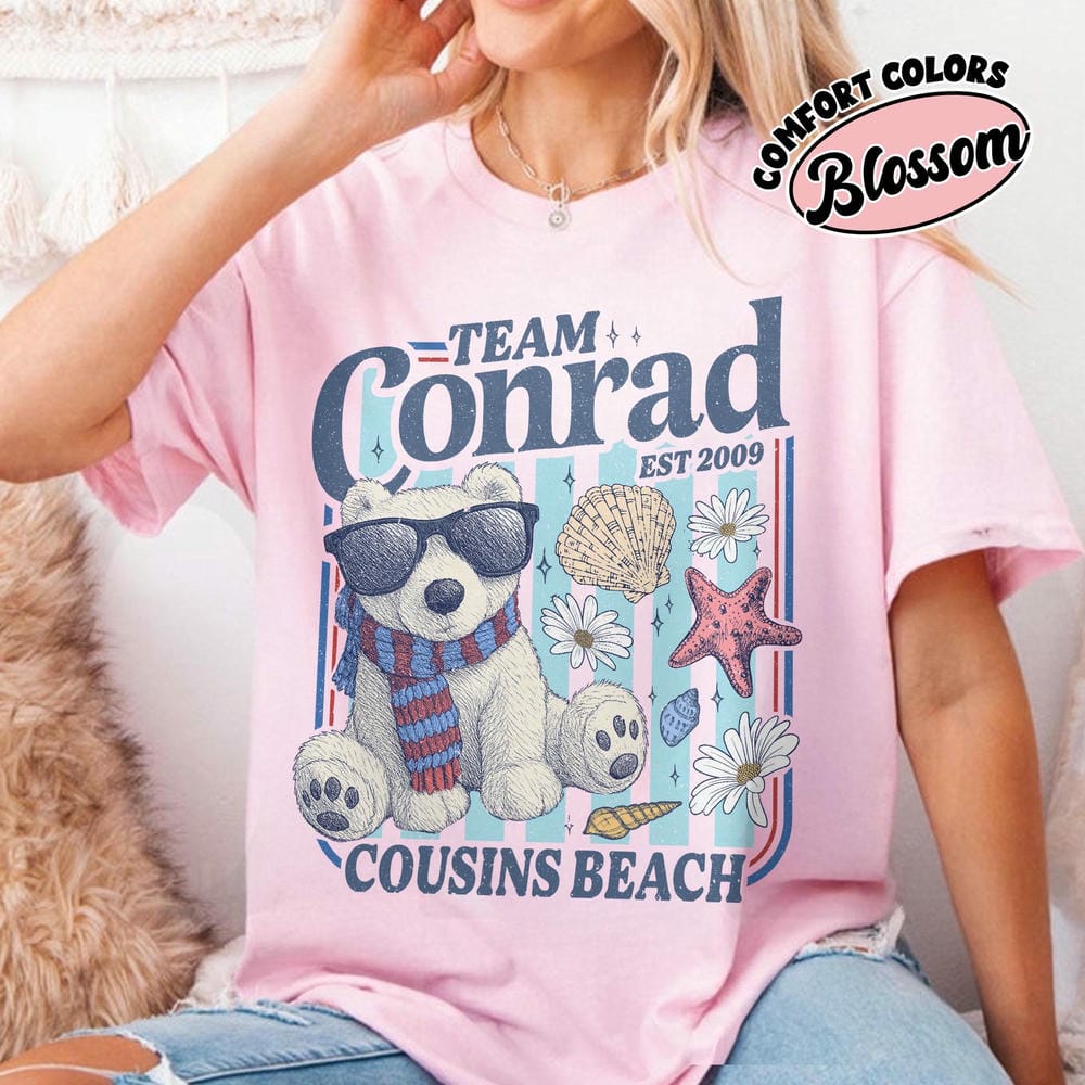 Team Conrad Junior Mint Bear Inspired Comfort Shirt For Women Cousins Beach Summer Tee Crewneck Bookish Daily Top Streetwear
