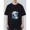 Black T-Shirt With Polar Bear And Iceberg Print And Russian Text For Casual Wear
