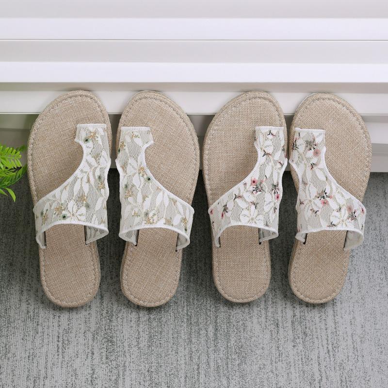 Set Toe Slippers Female Summer New Mesh Thick Bottom Lightweight Casual Outside Wear Flat Bottom Large Size Sandals Slippers