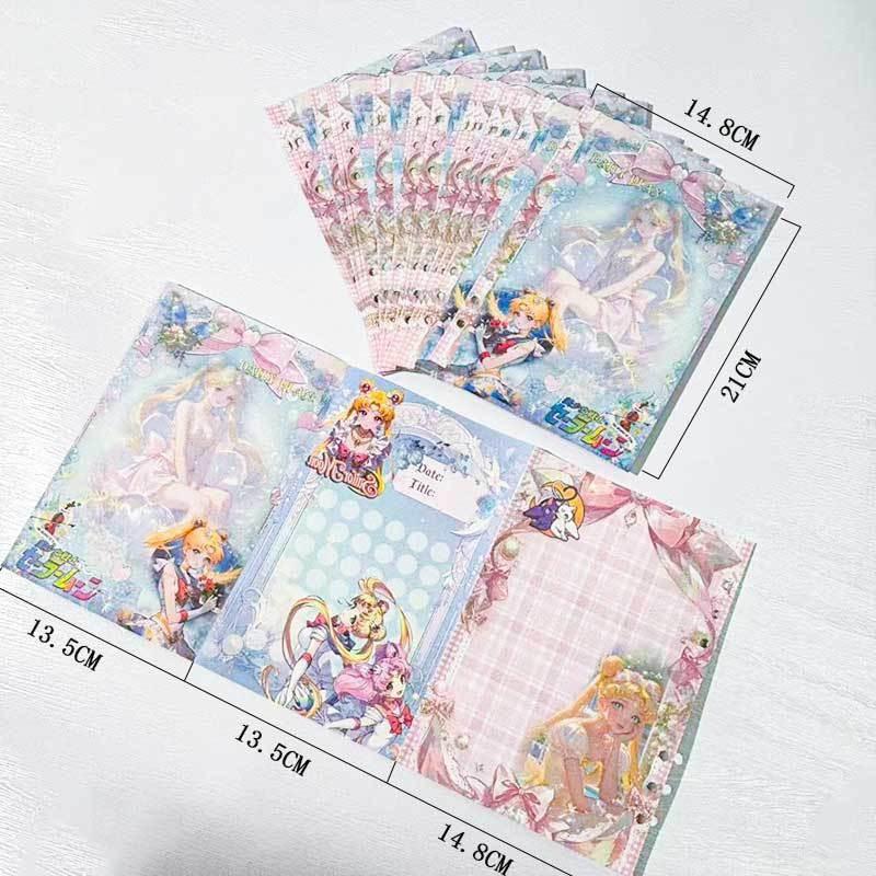 A5 Anime PU Leather Binder Album: Pretty Soldier Girls Notebook with Color Pages