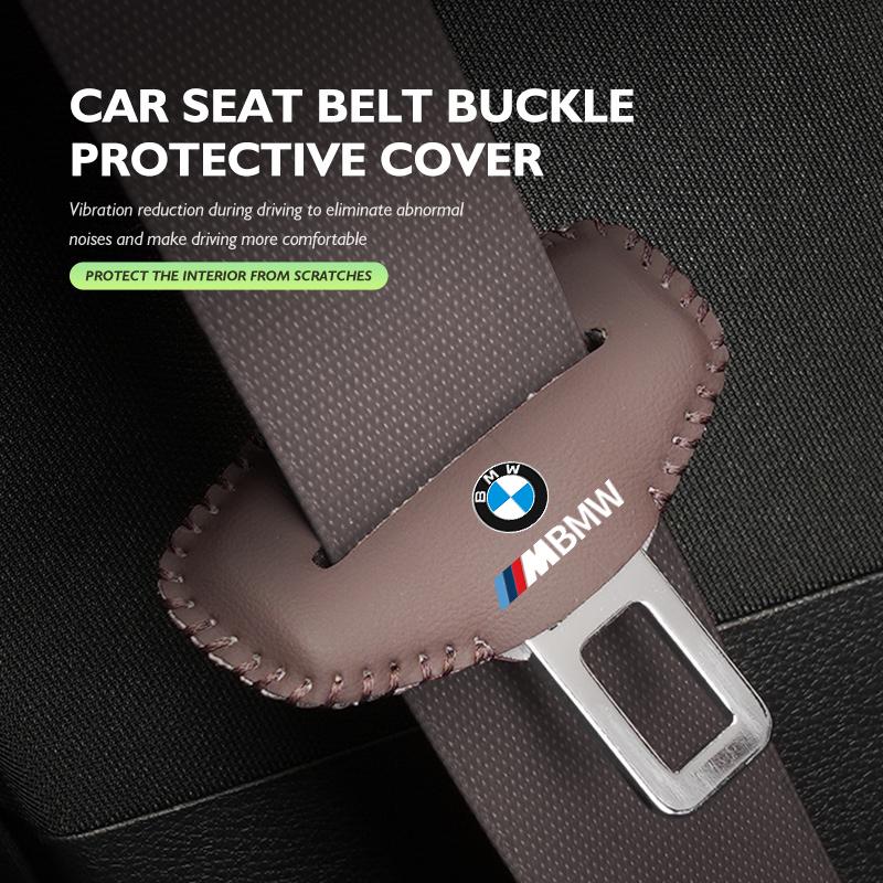 HKUG1 Car Seat Belt Buckle Clip Protector Leather Anti-Scratch Cover For BMW M 1 3 4 5 6 7 Series M3 M6 F01 F02E34 E36 E70 F10 X6 X1
