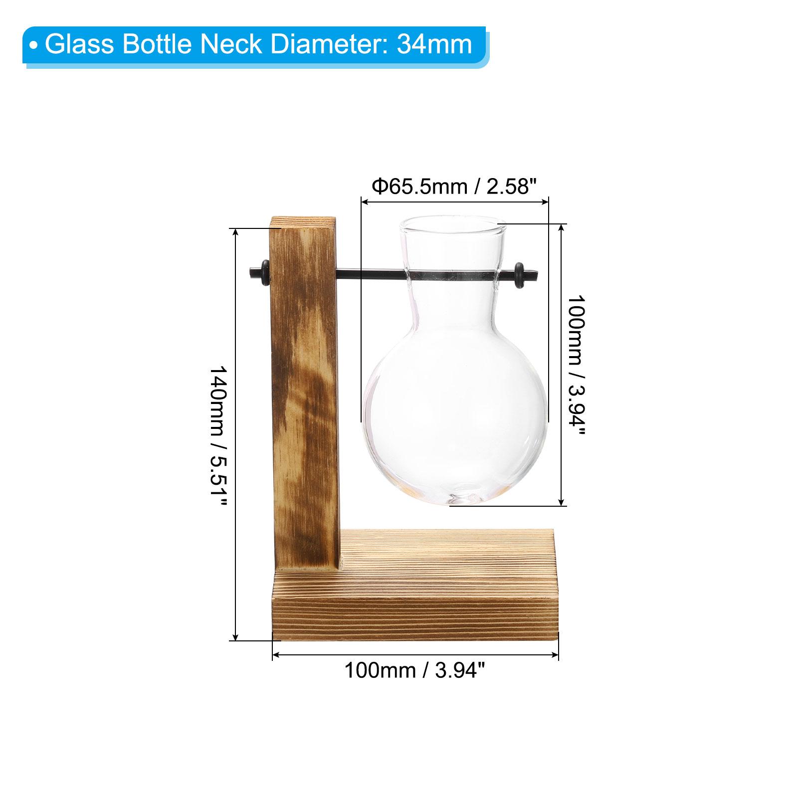 

Uxcell Hydroponic Plant Vases Propagation Vases for Plants Hanging Flower Pots with Wooden Stand Tabletop Vase Home Decoration