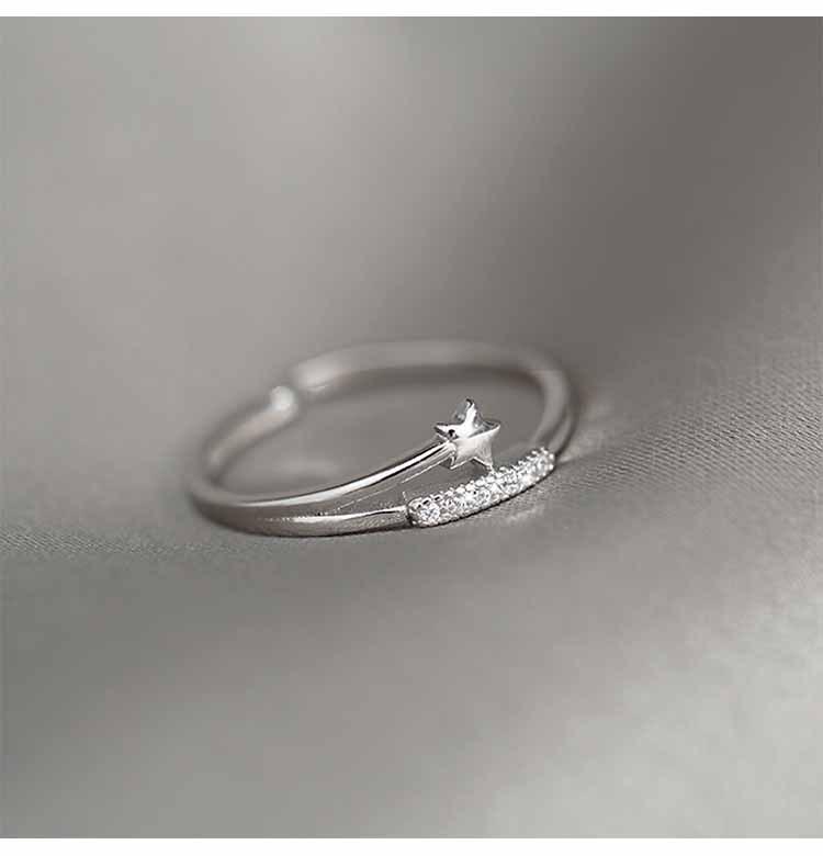 Japanese Light Luxury Meteorite Open Ring - Exquisite Design for Women