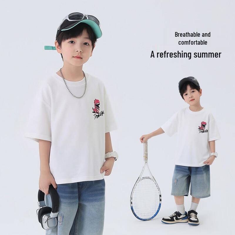 Boys' Summer Cotton Blend Short Sleeve T-shirt