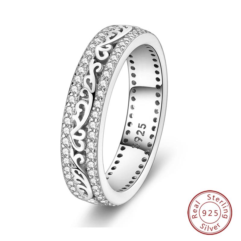 925 Silver Heart Shaped Infinite Minimalist Rings Hollow Celtic Knot Rings For Women Elegant Engagement Wedding Jewelry
