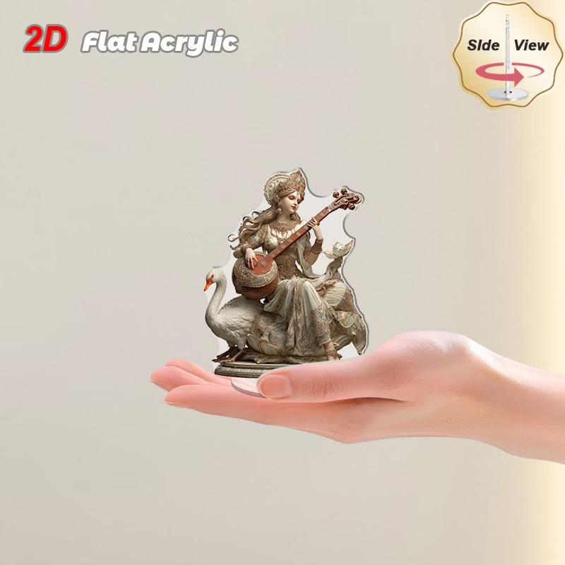 2D Flat Rotating Acrylic Desktop Decor Forest Goddess Design Table Figurine Meditation Goddess Home/Office Decoration Perfect Gi