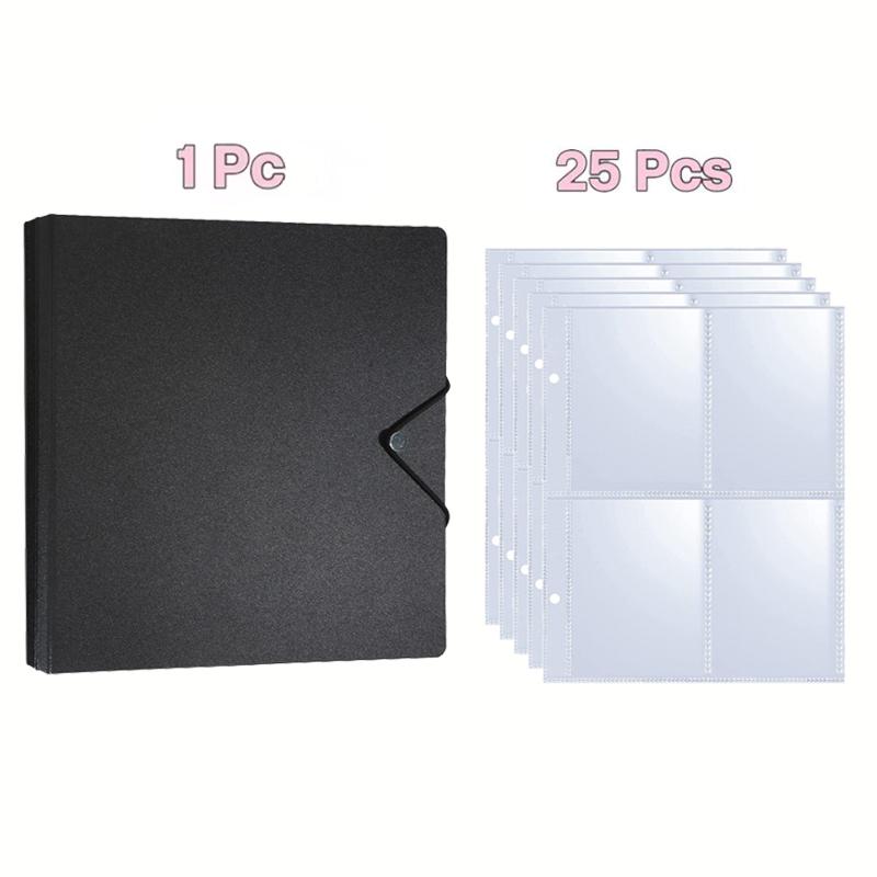 4 Grids Kpop Photo Card Binder Loose-leaf Idol Photocard Holder Large Capacity Photo Album 25Pcs Page Picture Collection Books