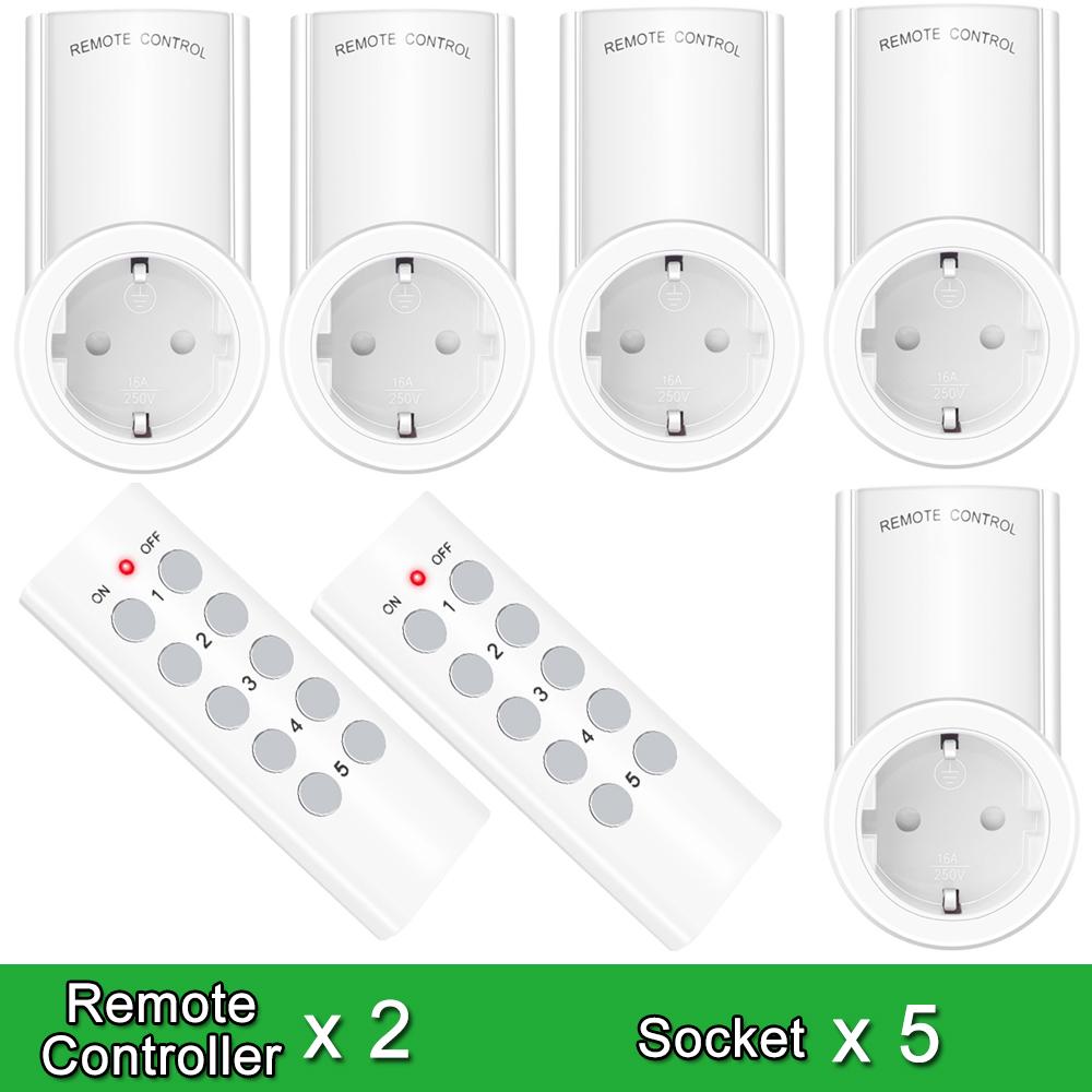 Wireless Smart Remote Control Power Outlet Light Switch Plug Socket Power Outlet Socket EU Plug with Remote Control