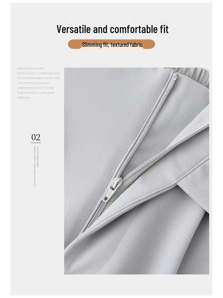 2026 Spring/Summer Women's High-Quality Cropped Trousers: Fashionable Drape Suit, Thin & Casual