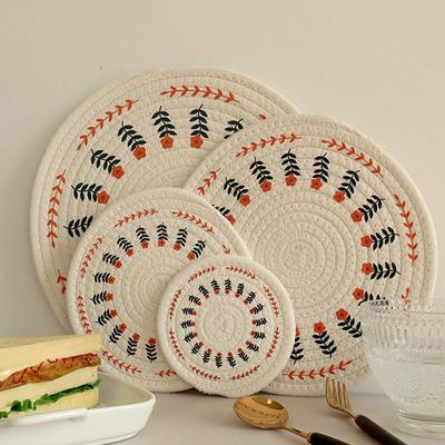 סגנון נורדי מודפס כותנה ארוגה בידוד חום מחצלת שולחן אוכל צלחת קערה מחצלת קדירה תחתיות לכוסות תה סיר הגנה מפני כוויות מחצלת שולחן