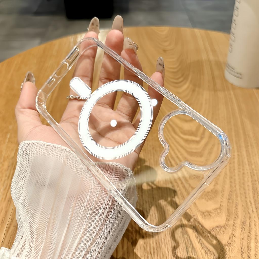 For iPhone 17 Air 16E 16 14 15 13 12 Mini 11 17 Pro Max XS XR 7 8 Plus For Magsafe Wireless Charge Magnetic Acrylic Phone Case