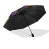 Maleficent, Villain Themed Automatic Opening and Closing Umbrella, Brightly Colored 8-rib Portable Umbrella, Suitable for Men and Women, A Perfect Gif
