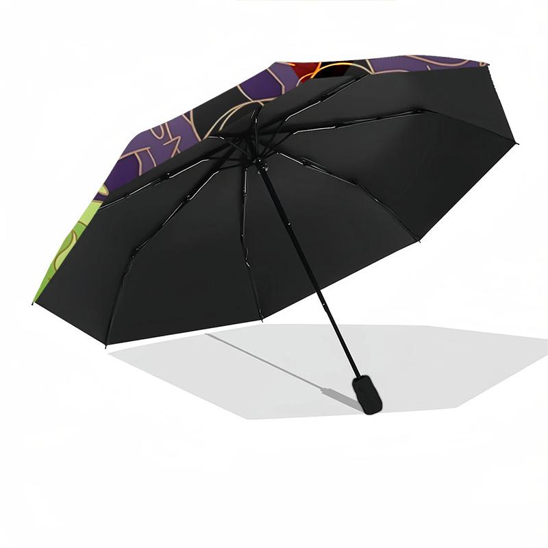 Maleficent, Villain Themed Automatic Opening and Closing Umbrella, Brightly Colored 8-rib Portable Umbrella, Suitable for Men and Women, A Perfect Gif