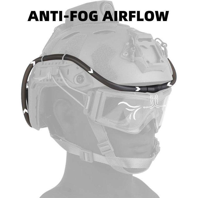 Tactical Cordless Airsoft Goggles Defogger Defogging Fan Anti-fog Pump for Safety Glasses with Rubber Seal Adjustable Wind Speed
