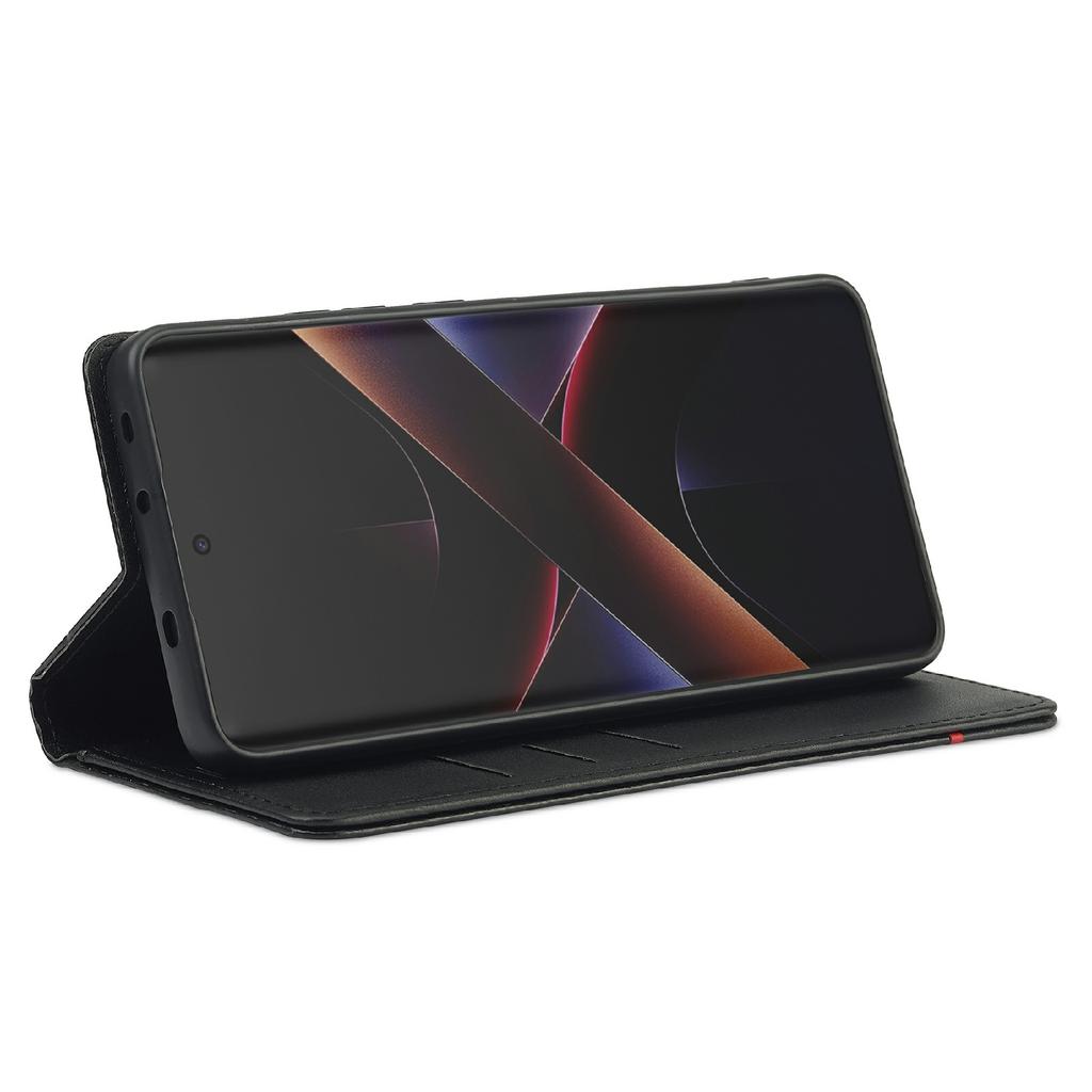 LC.IMEEKE For Xiaomi Poco X7 Pro 5G Wallet Case Carbon Fiber Texture Leather Phone Cover