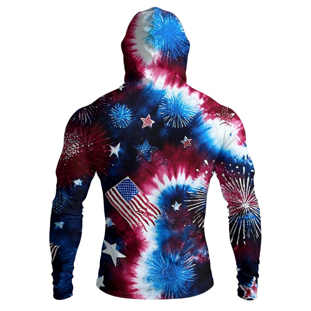 Men's Casual Raglan Sleeve Hoodie Long Sleeve Sun Protection Shirt Lightweight Breathable Fabric with Graphic Print for Outdoor Sports