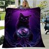 Gato misterioso, gato satanás cobertor fofo quente macio pelúcia sofá capa cobertor quadrado cobertor de viagem (Padrão personalizável)