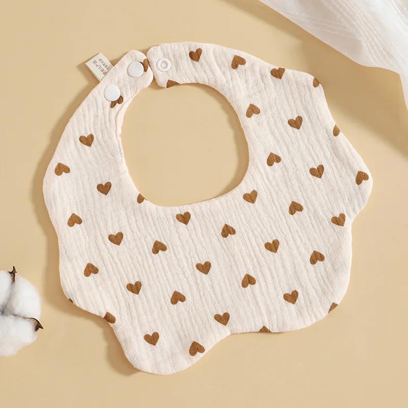Six Layer Gauze Petal Shaped Baby Bib Pure Cotton Drool Towel Newborn Bib Baby Anti Spitting Milk Towel All Cotton
