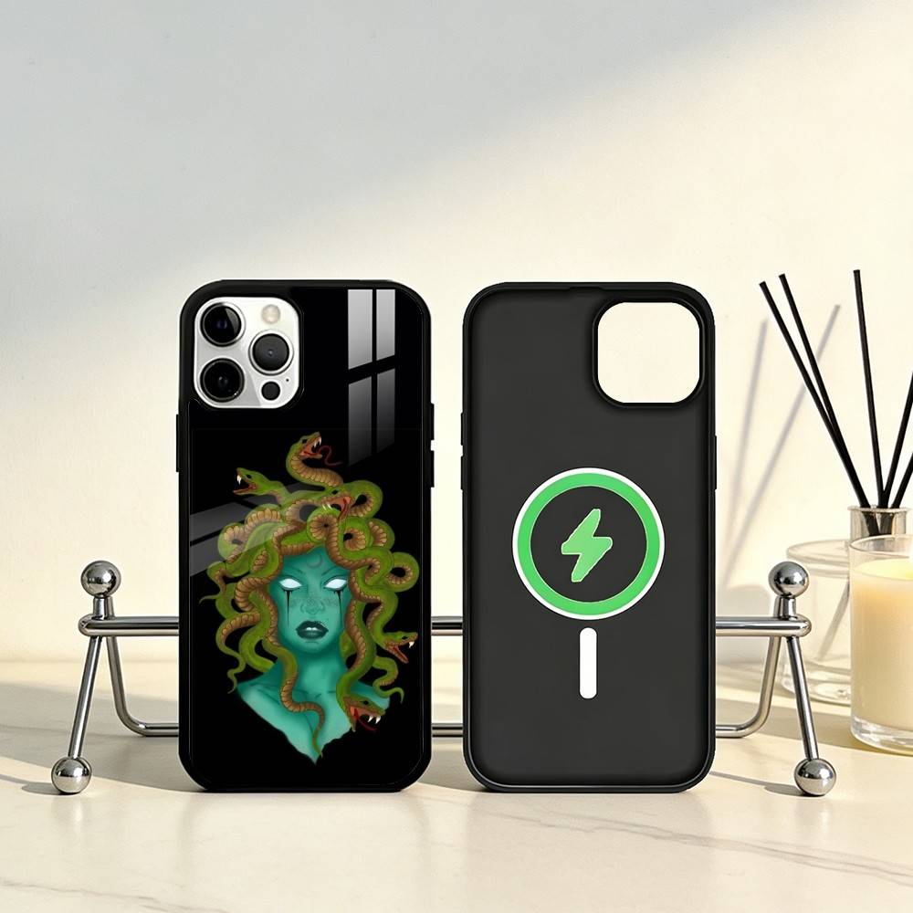 Medusa G-Greek Mythology Phone Case For iPhone17,16,15,14,13,12,11 Plus,Pro Max Magnetic For Magsafe Wireless Charging