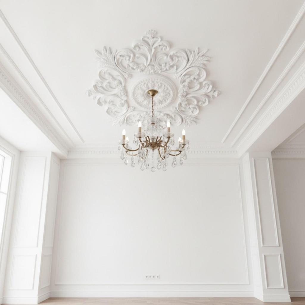 Ceiling Medallion with Center Opening Victorian Floral